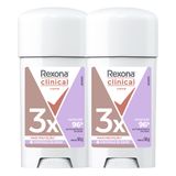 Kit 2 Desodorante Rexona Clinical Extra Dry Women Stick Antitranspirante 96h 58g