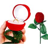 Tamanho Maior Rosa Ring Box Red Velvet Fantasia E Flor Criativa