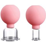 2 Peças Conjunto De Cupping Facial De Vidro, Copos De Silicone Cuping Aspiração Copos De Aspiração Para Face Skin Back Shoulder Músculo (ros