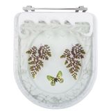 Tampa Para Vaso Incepa Acrílico Calypso Decorada Com Borboleta Verde