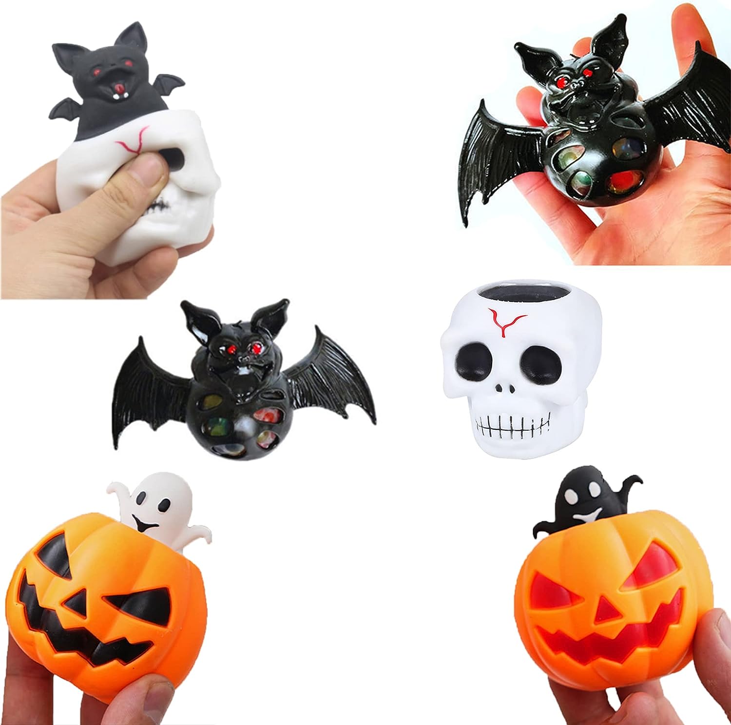 Halloween Squeeze Brinquedos Abóbora Pop Up Party Sets Bat Squishy