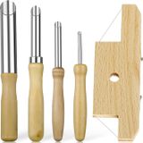 5 Pcs Cerâmica Argila Conjunto De Ferramentas Inclui Madeira E Arame Chanfro