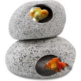 2 Pack Aquário Decoração Rock Caves Betta Cave Hideaway T