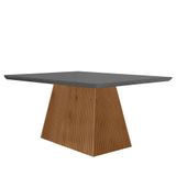 Mesa Sala De Jantar Aida 120cm Em Mdf E Vidro Com Canto Copo