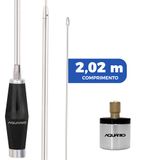 Antena Px Inox 1,40m Alongador 60cm Adaptador Conexao Uhf Ac-20