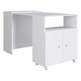 Mesa Retrátil/balcão 2 Portas E Rodízios Multimóveis Cr20098 Branca