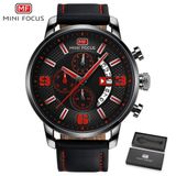 Relógio De Pulso Masculino Mini Focus Mf-0025 À Prova D&#39;água Preto