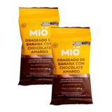 Kit 2 Chocolate Drageado Mió Banana Com Chocolate Meio Amargo 40g