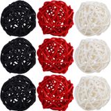 9 Pcs 3 Polegadas Decorações De Bolas De Vime Bolas De Vime Decorati