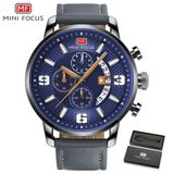 Relógio De Pulso Masculino Mini Focus Mf-0025 À Prova D&#39;água Cinza