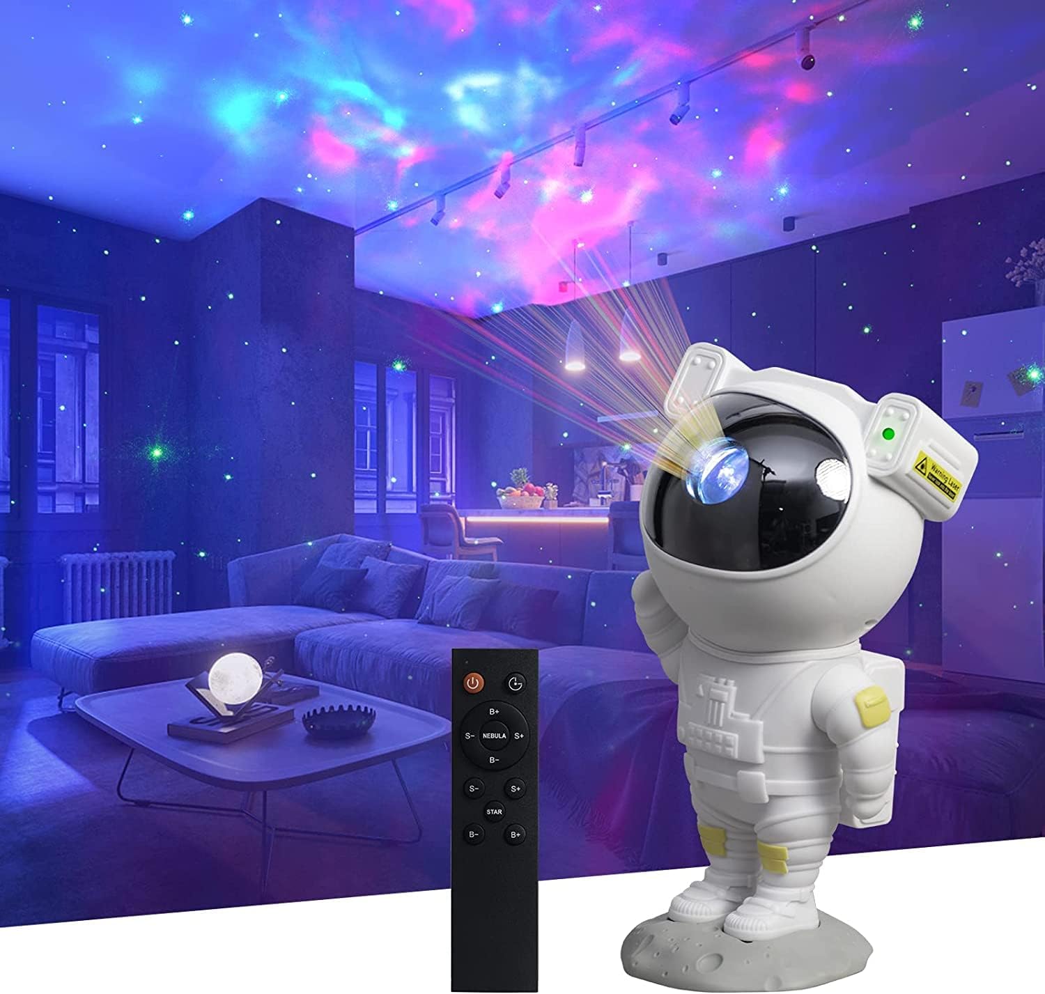 Projetor De Estrelas Galaxy Light Projector Astronauta Starry Proj