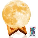 Lâmpada Da Lua Bola De Luz Noturna Da Lua Para Crianças Com Suporte 16 Led Col