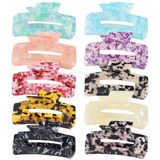 10 Pack Hair Claw Clips Tartaruga Barrettes Retângulo Forma Clipes Fashion Clipes De Cabelo (3,1 Polegadas (pacote De 10))