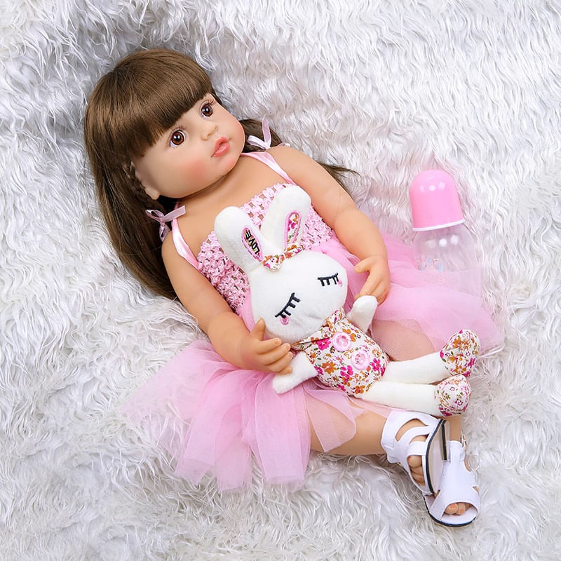 Bebe reborn silicone boneca mariana delicada 48 cm store doll