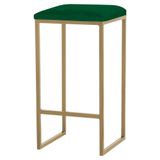 Banqueta Billie Base Gold Suede Verde Gran Belo