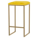 Banqueta Billie Base Gold Suede Amarelo Gran Belo