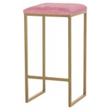 Banqueta Billie Base Gold Suede Rosa Gran Belo