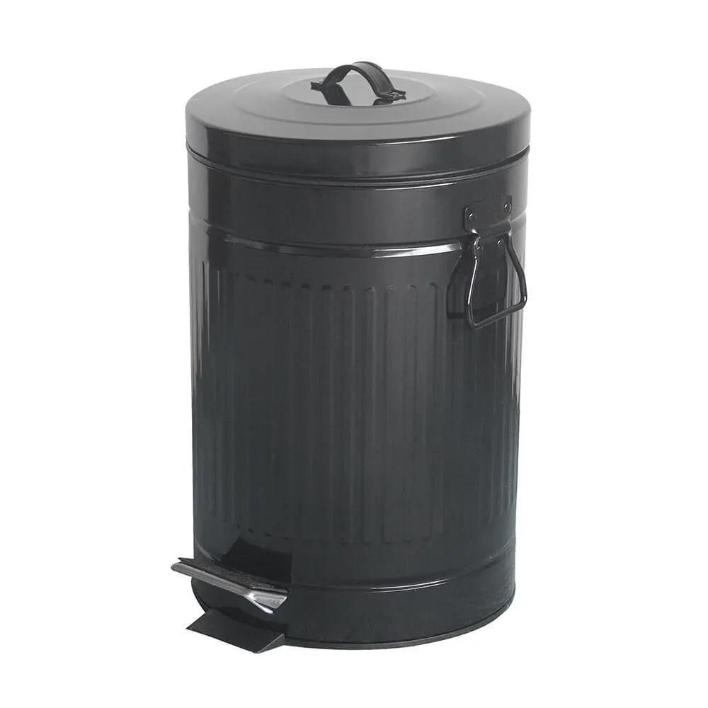Lixeira Retrô Preto Com Pedal 12l - A\casa Menor preço em Lixeira Retrô Preto Com Pedal 12l - A\casa