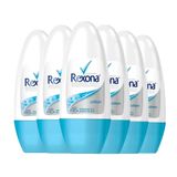 Kit Desodorante Roll On Rexona Cotton 50ml - 6 Unidades