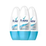 Kit Desodorante Roll On Rexona Cotton 50ml - 3 Unidades