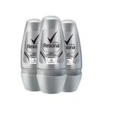 Kit Desodorante Roll On Rexona Men Sem Perfume 50ml - 3 Unidades