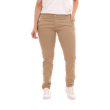 Calça Feminina Sarja Esporte Fino Bege Com Bolso Embutido