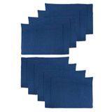Kit 8 Fronhas 100% Algodão Ponto Palito 600 Fios Egípcio - Azul E Branco
