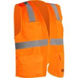 Colete Refletivo Bolso Laranja Ziper Cv109 - Vonder