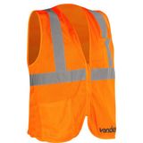 Colete Refletivo Bolso Laranja Ziper Cv105 - Vonder