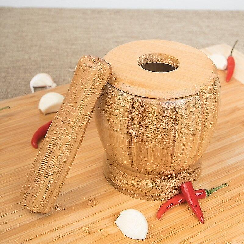 Conjunto De Tigela De Moagem De Pilão De Pilão De Bambu (tamanho Único)