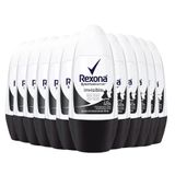 Kit Desodorante Roll On Rexona Invisible Feminino 50ml - 12 Unidades