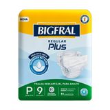 Fralda Geriátrica Bigfral Plus Regular Econômica P 9 Unidades