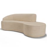 Sofá Living  3 Lugares 210cm Braço Esquerdo Mozart D06 Linho Bege Escuro - Mpozenato