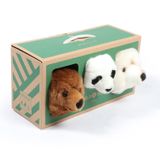 Kit Com 3 Mini Cabeças De Pelúcia De Parede |  Bear Box | Wild &amp; Soft