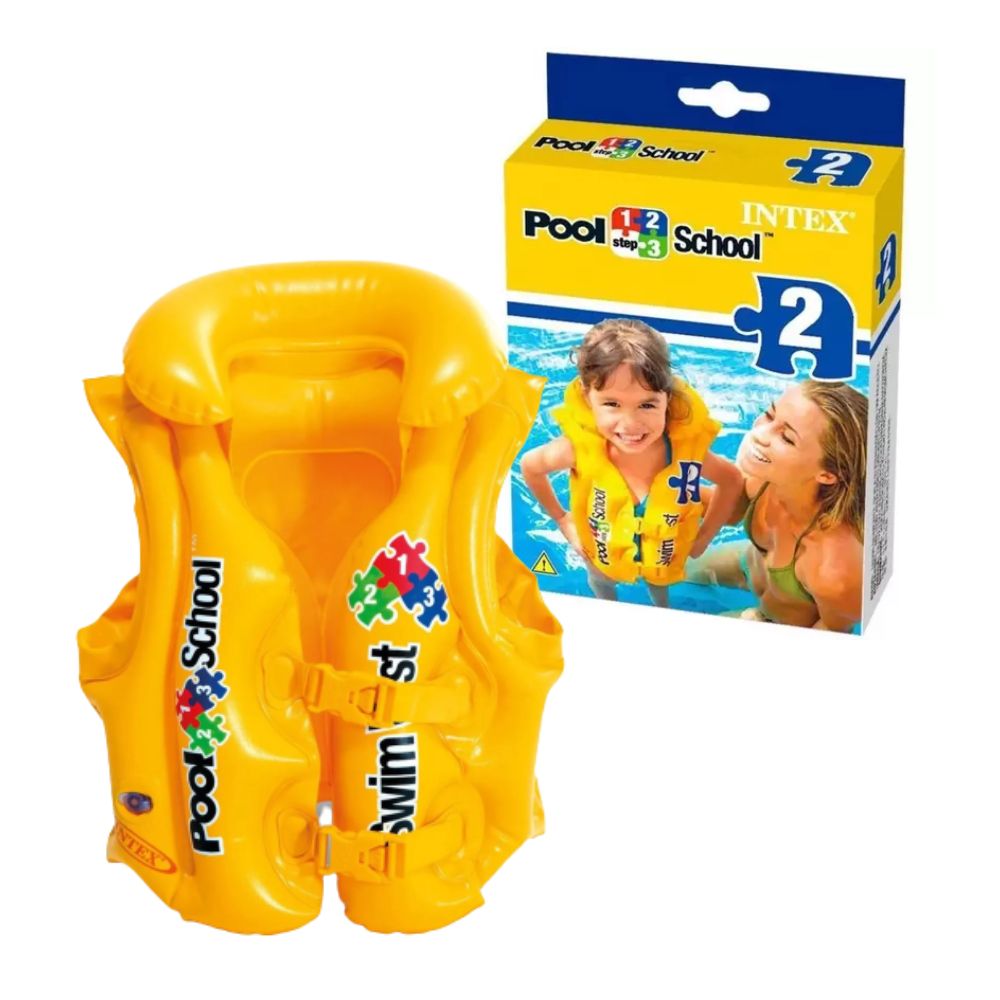 Colete Inflável Pool School Infantil 13 A 23 Kg Intex 58660