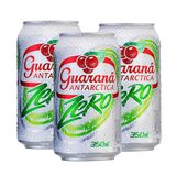 Kit 3 Refrigerante Guaraná Antarctica Zero Lata 350ml