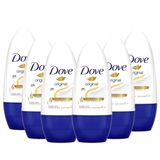 Kit 6x 50ml Desodorante Antitranspirante Roll-on Dove Original