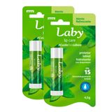 Protetor Solar Labial Laby Fps 15 Stick Sabor Menta Com 4,5g | Kit Com Duas Unidades