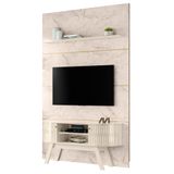 Painel Para Tv 65 Pol Com Rack Bancada 154cm Tyrone M01 Calacata/off White - Mpozenato