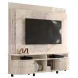 Estante Painel De Tv 65 Pol 183cm Ramona M01 Calacata/off White - Mpozenato