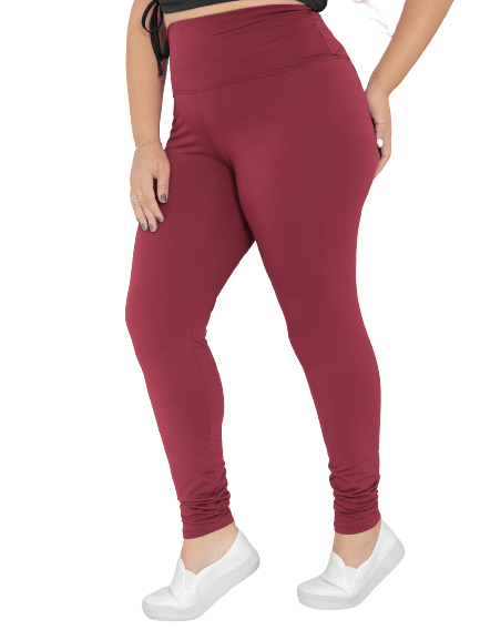 Calça Feminina Legging Peluciada Vinho Plus Size - Pthirillo Jeans