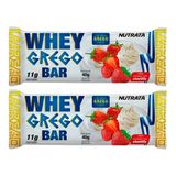 Kit 2 Barra De Proteína Wey Grego Bar Nutrata Sabor Morango Com Chantilly 40g