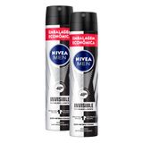 Kit 2 Desodorante Nivea Men Invisible Black &amp; White Aerosol Antitranspirante 200ml