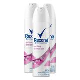 Desodorante Antitranspirante Rexona Active Emotion Aerosol 150ml | Kit Com Três Unidades