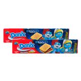 Kit 2 Biscoito Recheado Danix Smurfs Sabor Chocolate 130g