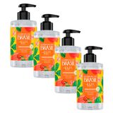 Kit 4 Sabonete Líquido Para Mãos Lux Essências Do Brasil Flor Cajueiro 300ml