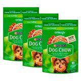 Kit 3 Ração Úmida Para Cachorro Dog Chow Filhotes Extra Life Sabor Carne Em Sachê 100g