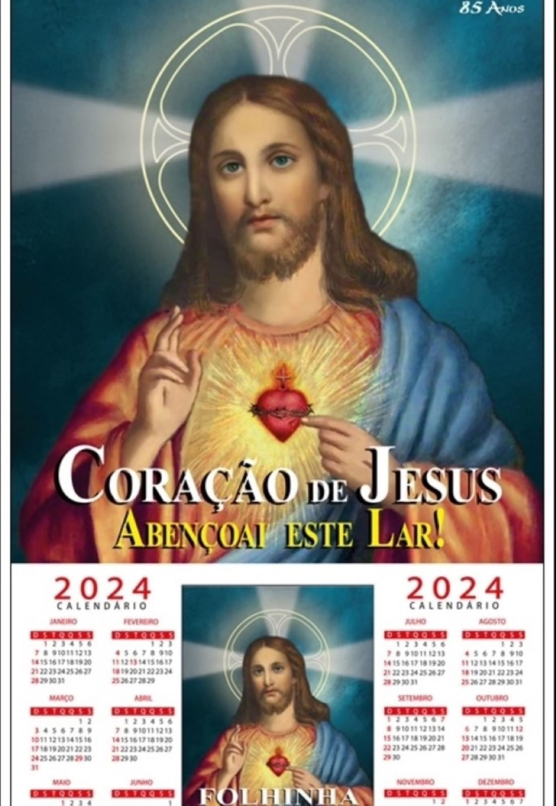 Folhinha Do Sagrado Coração De Jesus 2024