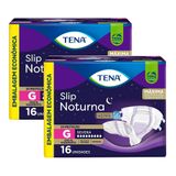 Kit 2 Fralda Geriátrica Tena Slip Noturna Tamanho G Com 16 Unidades