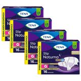 Kit 4 Fralda Geriátrica Tena Slip Noturna Tamanho G Com 16 Unidades Cada